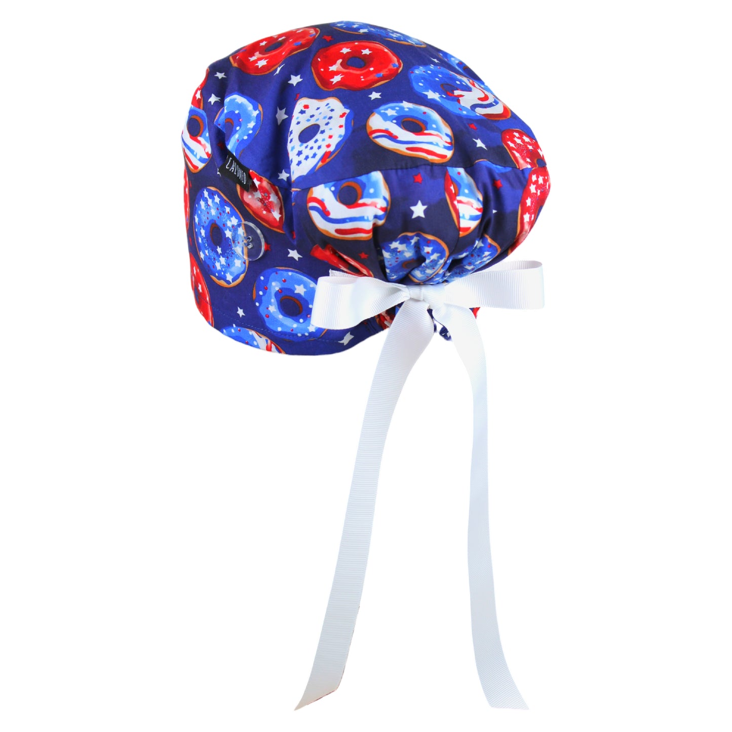 Patriotic Sprinkled Donuts Euro Scrub Cap
