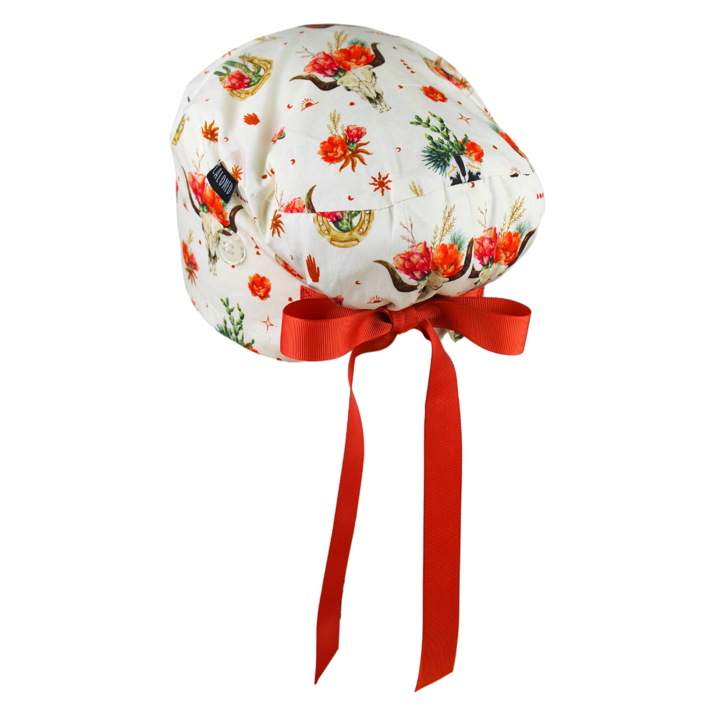 Bull Skull Cowgirl Euro Scrub Cap
