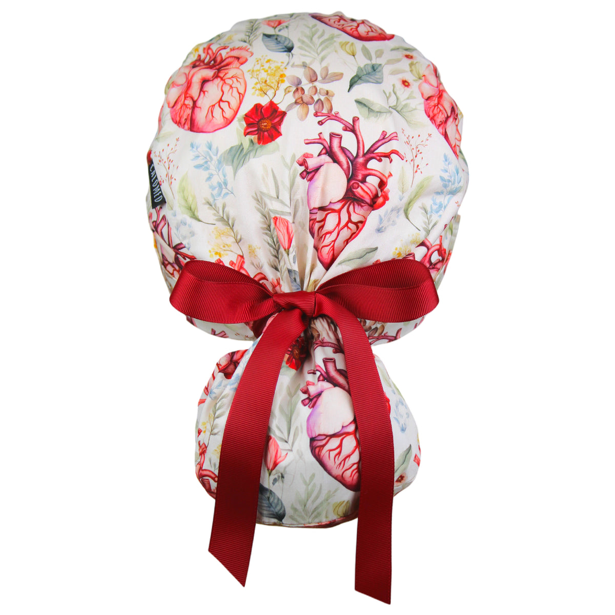 Timeless Human Hearts Ponytail Scrub Cap