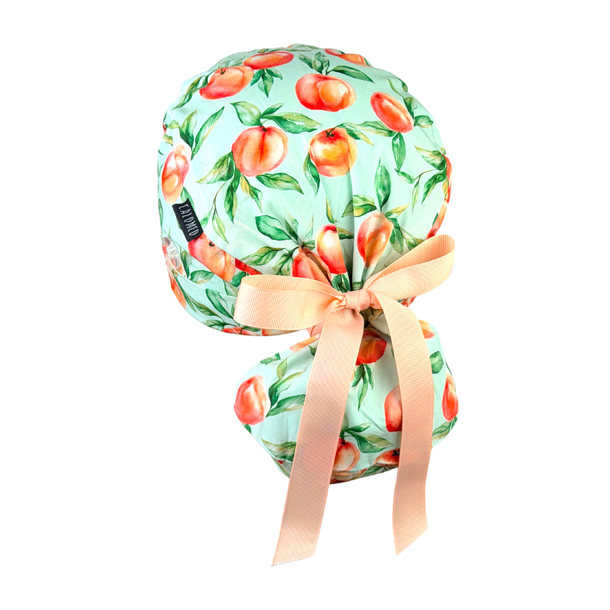 Fresh Peach Orchard Delight Ponytail Scrub Cap