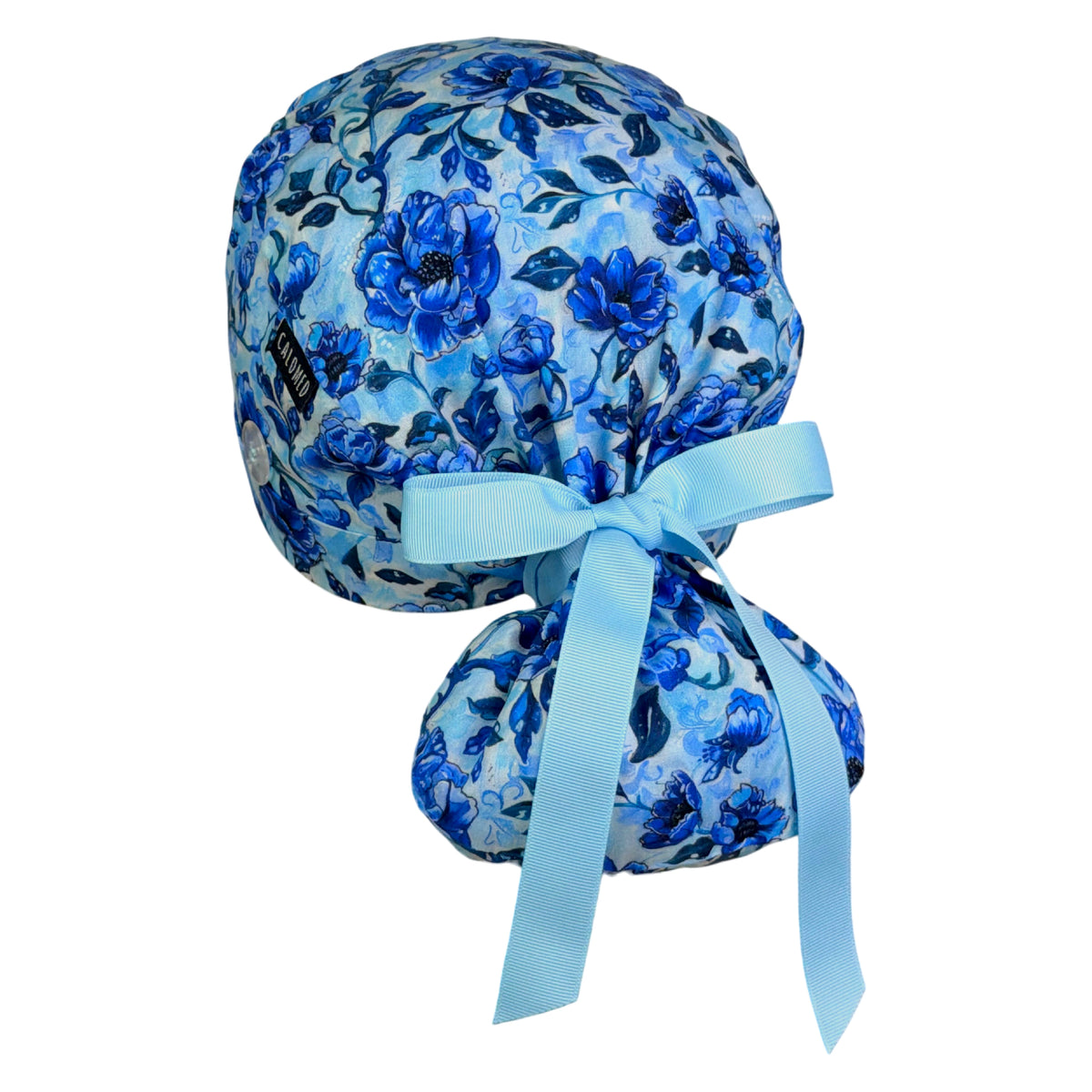 Royal Bloom Ponytail Scrub Cap