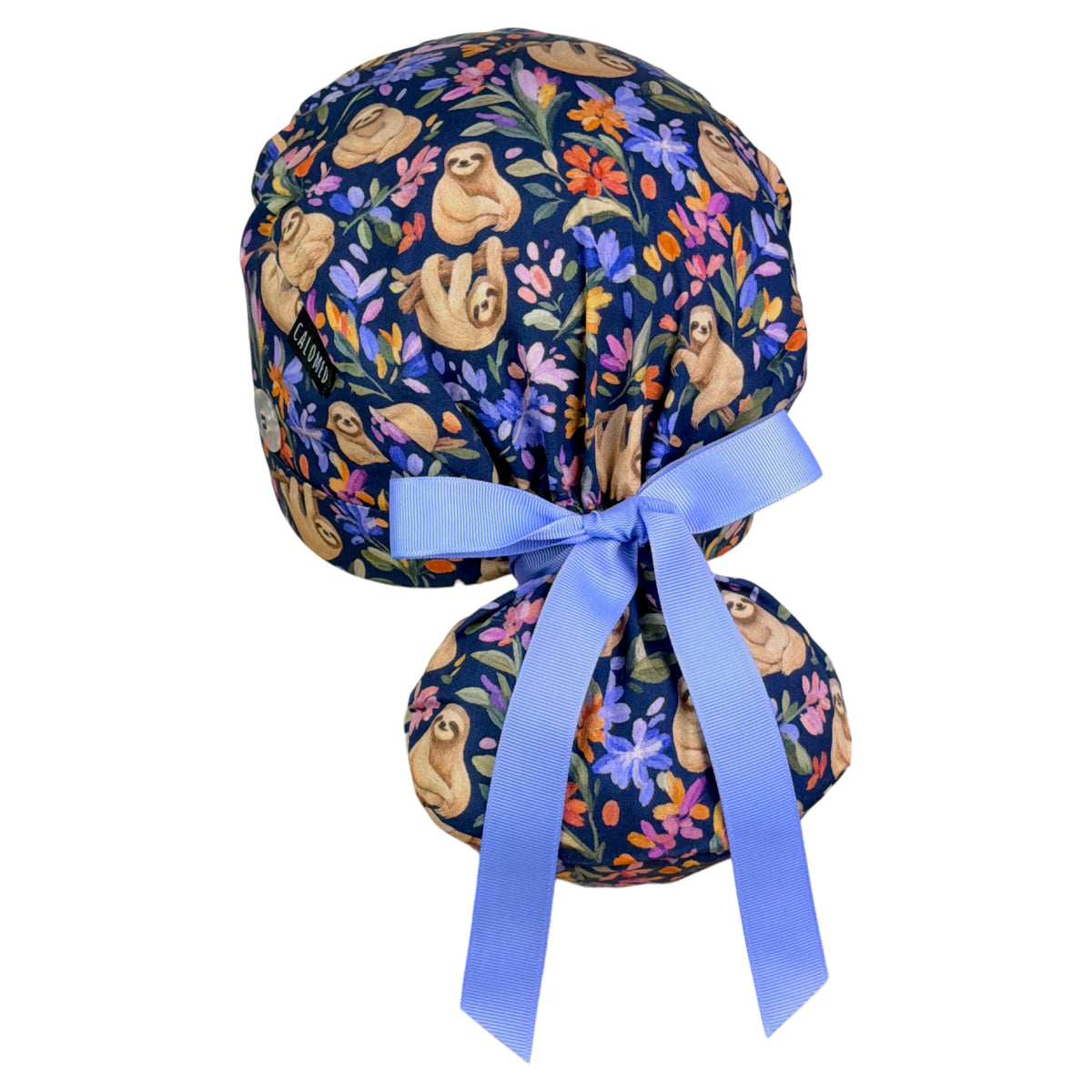 Sloth Serenity Ponytail Scrub Cap