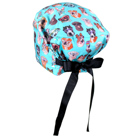 Dogs with Sunglasses Euro Scrub Cap - 100% Cotton