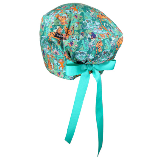 Jungle Animals Euro Scrub Cap - 100% Cotton