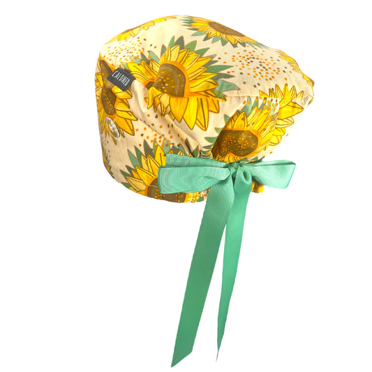 Sunflowers Euro Scrub Cap - 100% Cotton
