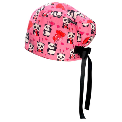 Sweet Panda Love Euro Scrub Cap