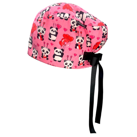 Sweet Panda Love Euro Scrub Cap