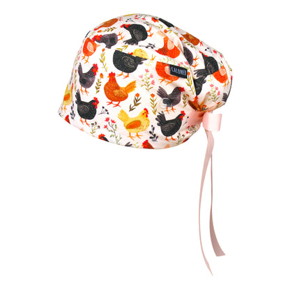 Cheerful Chickens Euro Scrub Cap