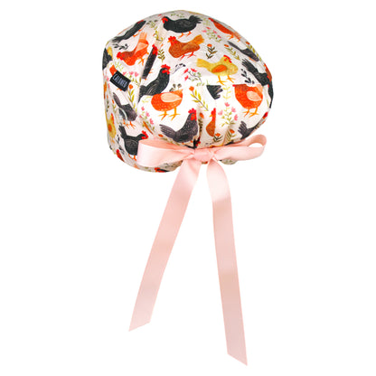 Cheerful Chickens Euro Scrub Cap