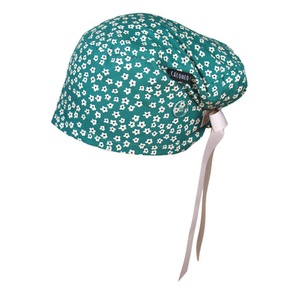 Soft Sage Blossoms Euro Scrub Cap