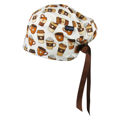 Comforting Coffee Cups Euro Scrub Cap
