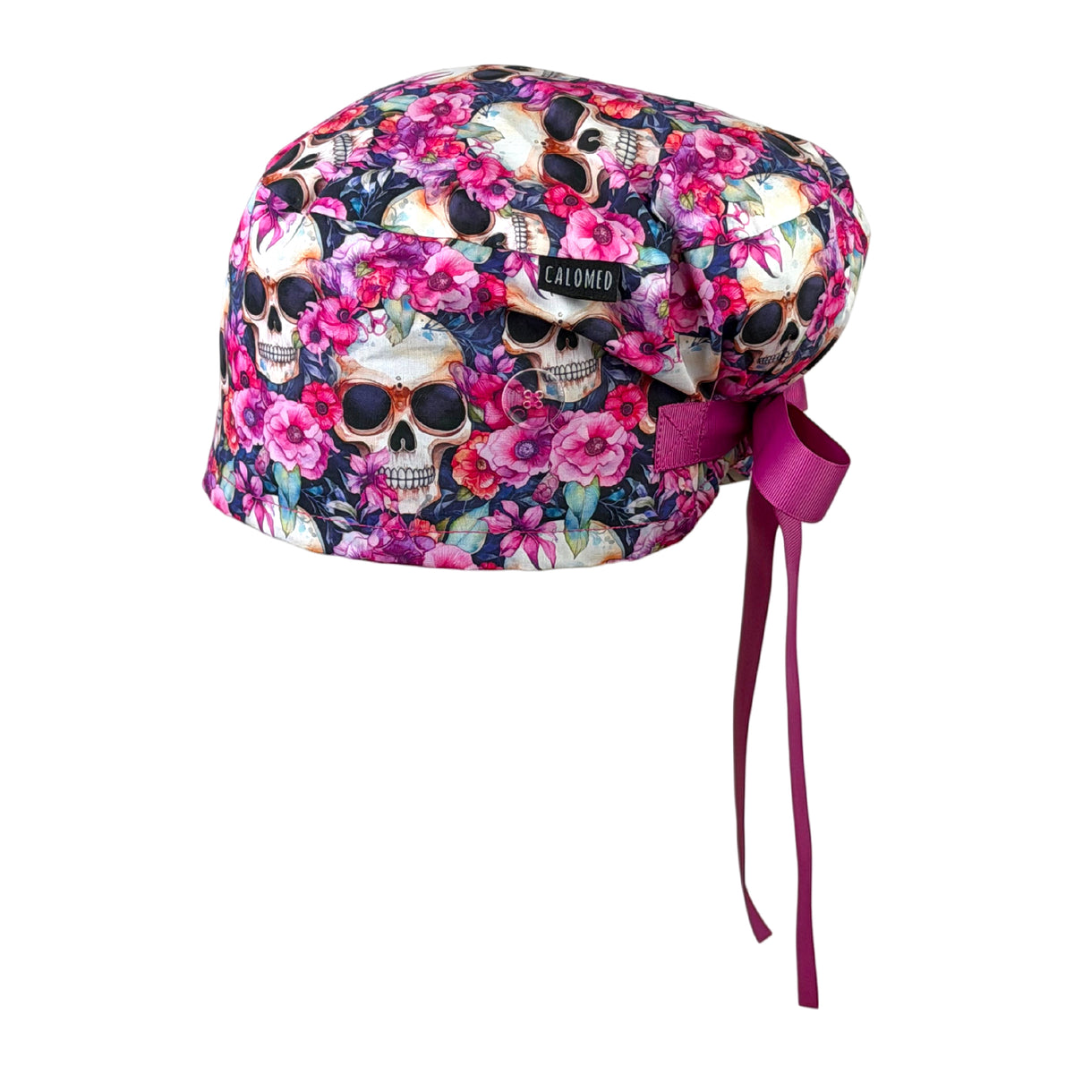 Blooming Floral Skulls Euro Scrub Cap