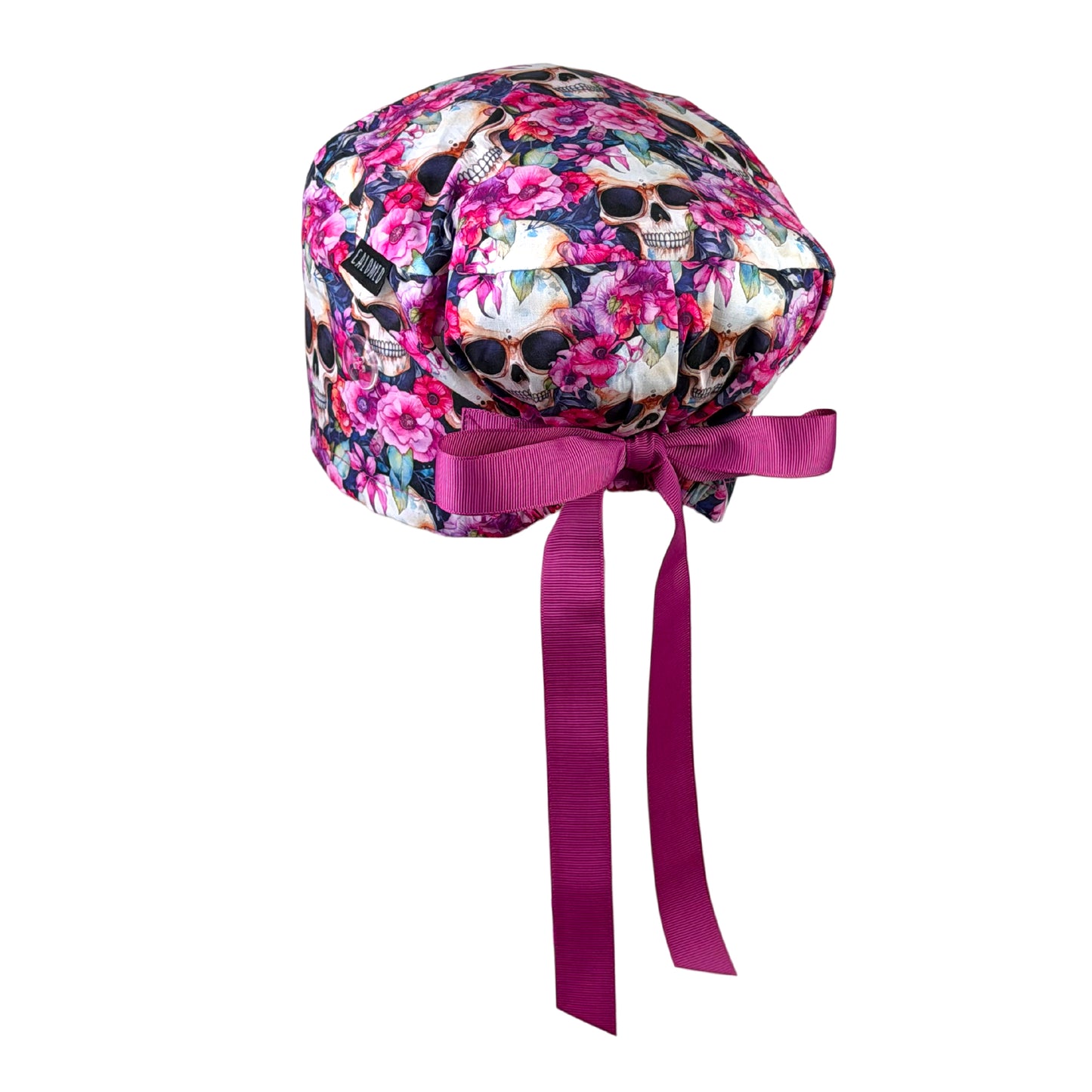 Blooming Floral Skulls Euro Scrub Cap