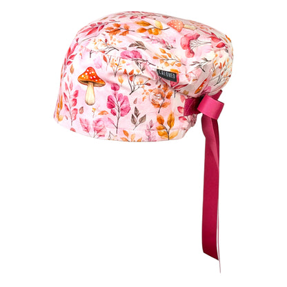 Dreamy Pink Mushroom Bloom Euro Scrub Cap
