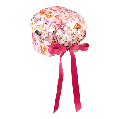 Dreamy Pink Mushroom Bloom Euro Scrub Cap