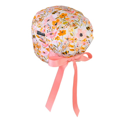 Golden Wildflower Bee Garden Euro Scrub Cap