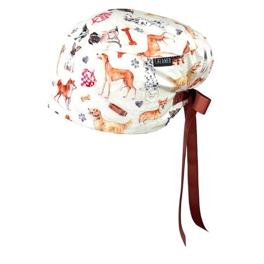 Playful Puppy Dog Party Euro Scrub Cap
