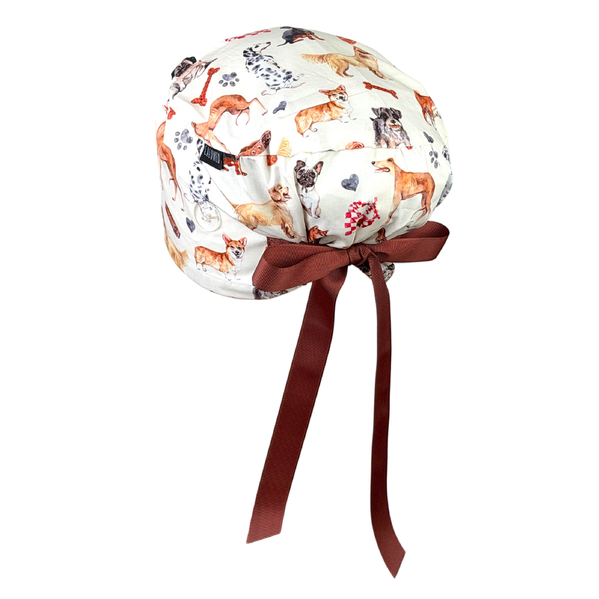 Playful Puppy Dog Party Euro Scrub Cap