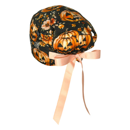 Spooky Pumpkin Night Garden Euro Scrub Cap
