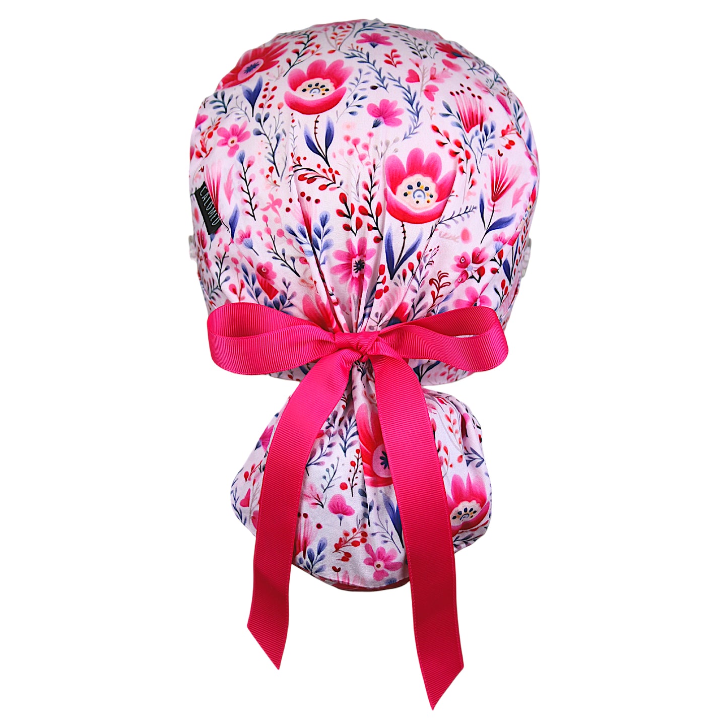 Pink Sugarplum Botanica Ponytail Scrub Cap