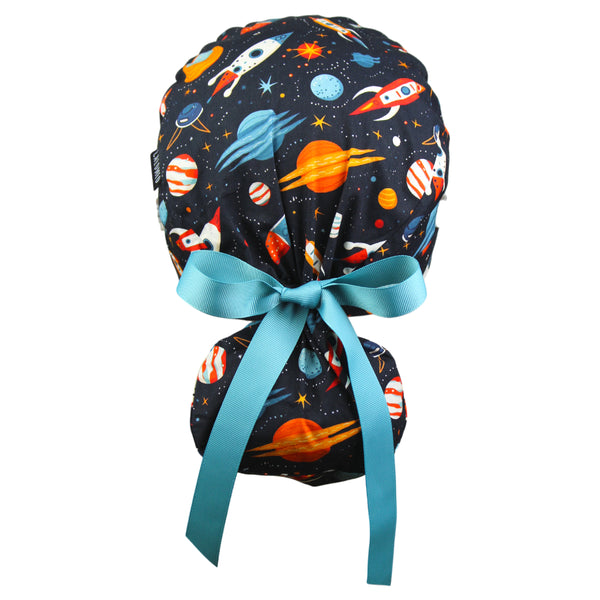 Cosmic Launch Ponytail Scrub Cap