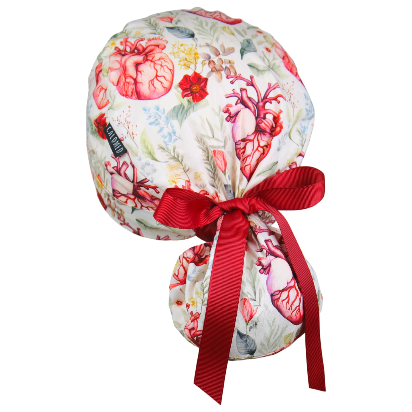Timeless Human Hearts Ponytail Scrub Cap