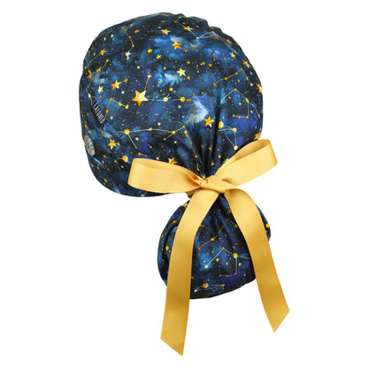 Celestial Constellations Ponytail Scrub Cap