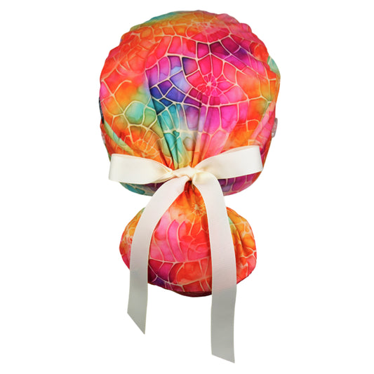 Bright Colorful Fossils Ponytail Scrub Cap