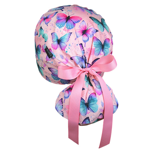 Fairy Butterflies Ponytail Scrub Cap