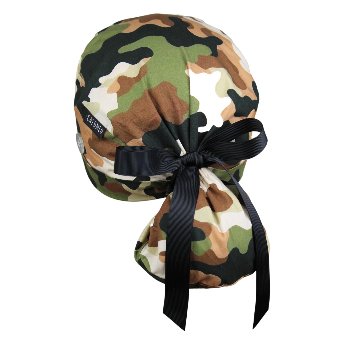 Army Camo Ponytail Scrub Cap