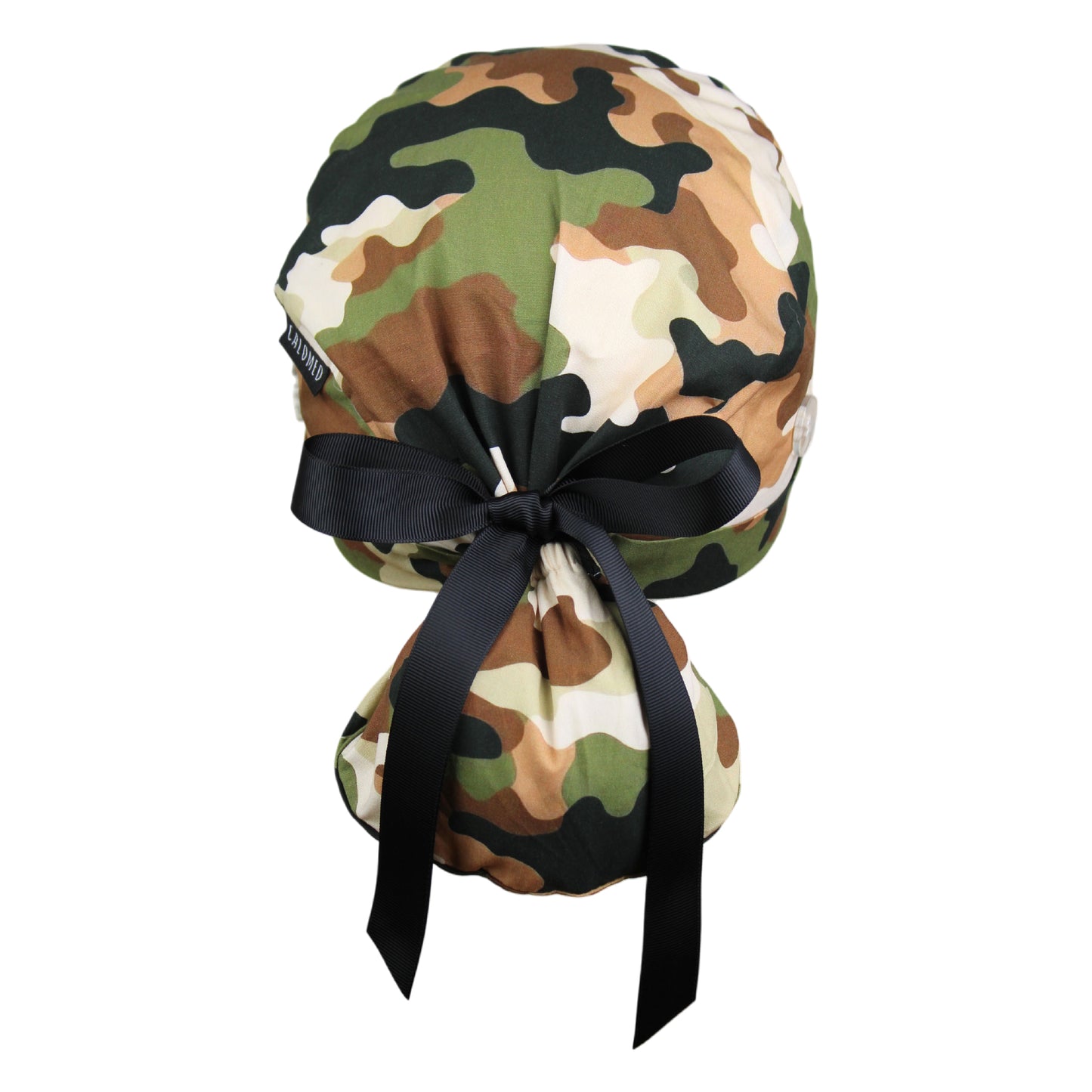 Army Camo Ponytail Scrub Cap
