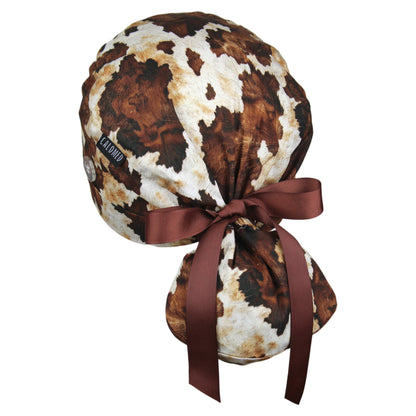 Warm Rustic Hide Ponytail Scrub Cap