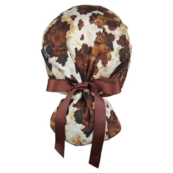 Warm Rustic Hide Ponytail Scrub Cap