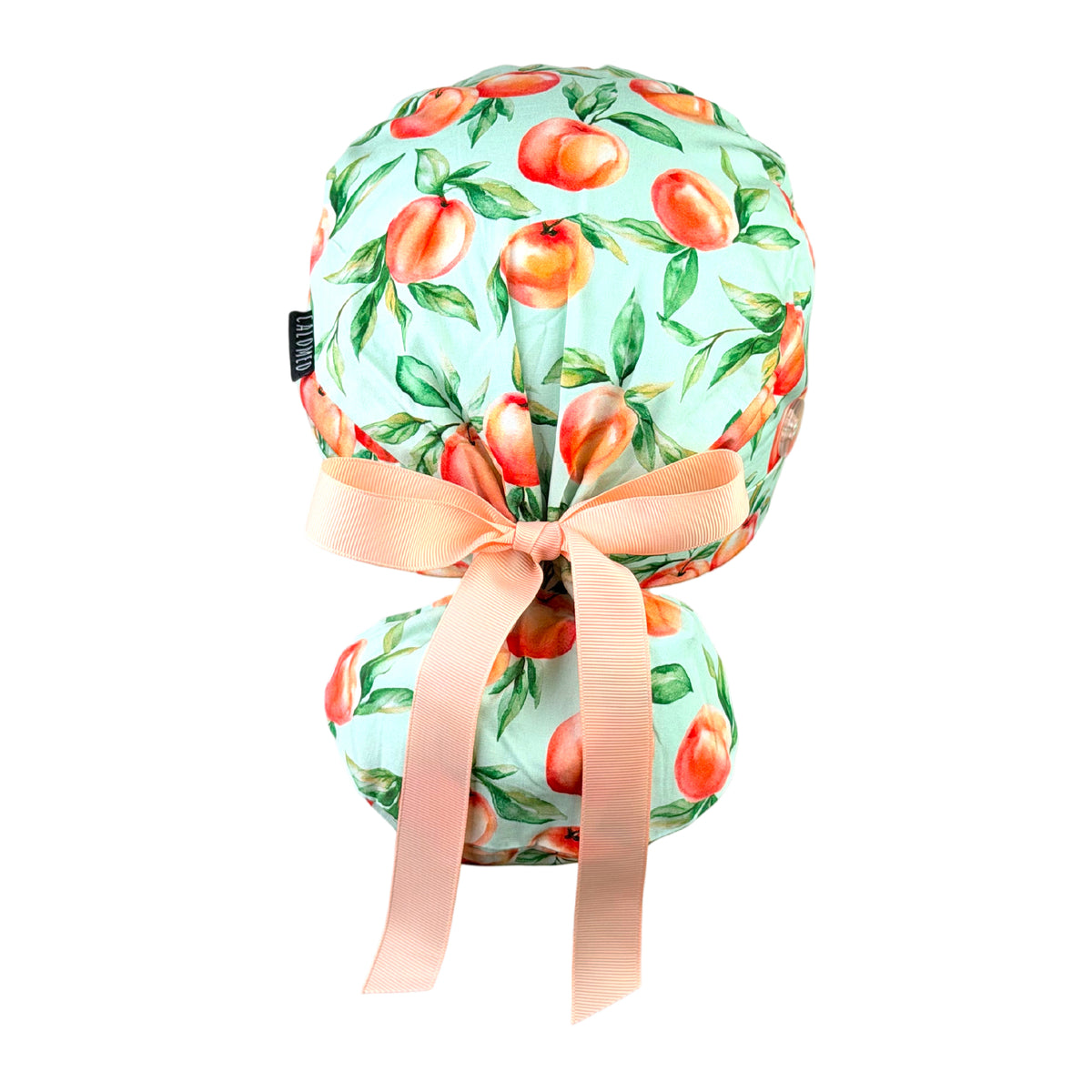 Fresh Peach Orchard Delight Ponytail Scrub Cap