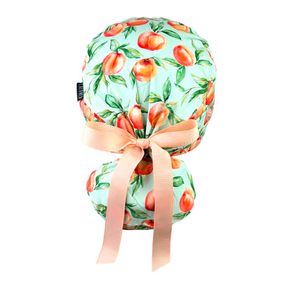 Fresh Peach Orchard Delight Ponytail Scrub Cap