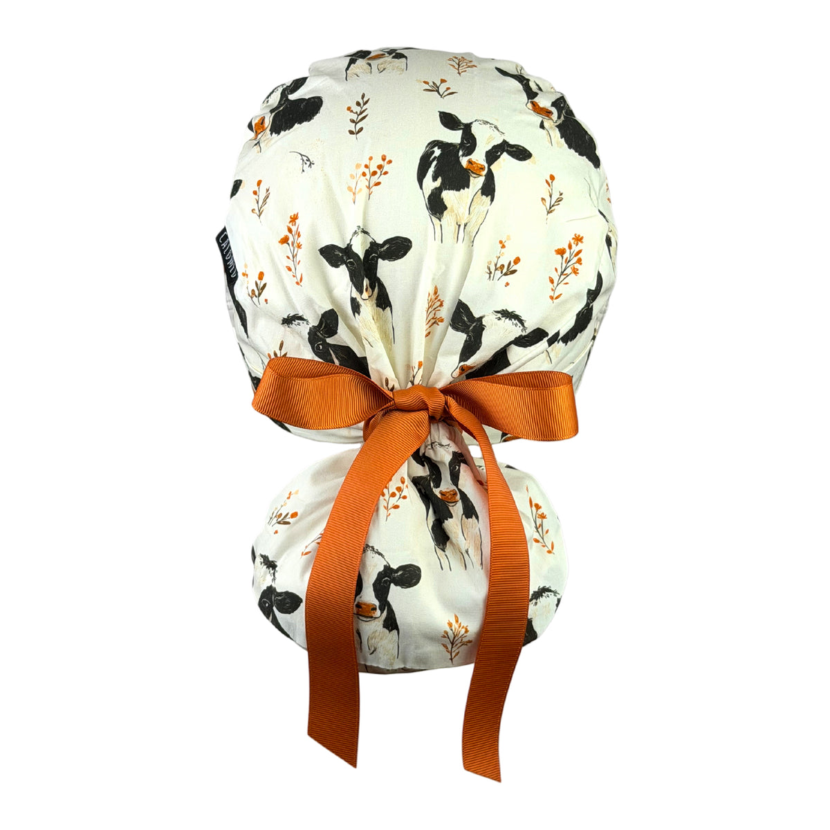 Moo Crew Farmyard Meadow Ponytail Scrub Cap