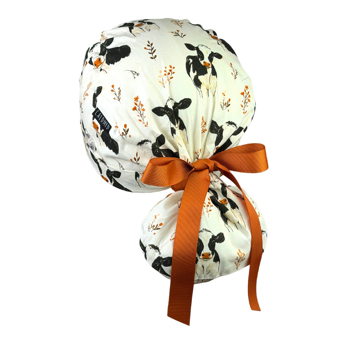 Moo Crew Farmyard Meadow Ponytail Scrub Cap