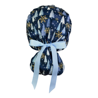 Winter Wonderland Ponytail Scrub Cap