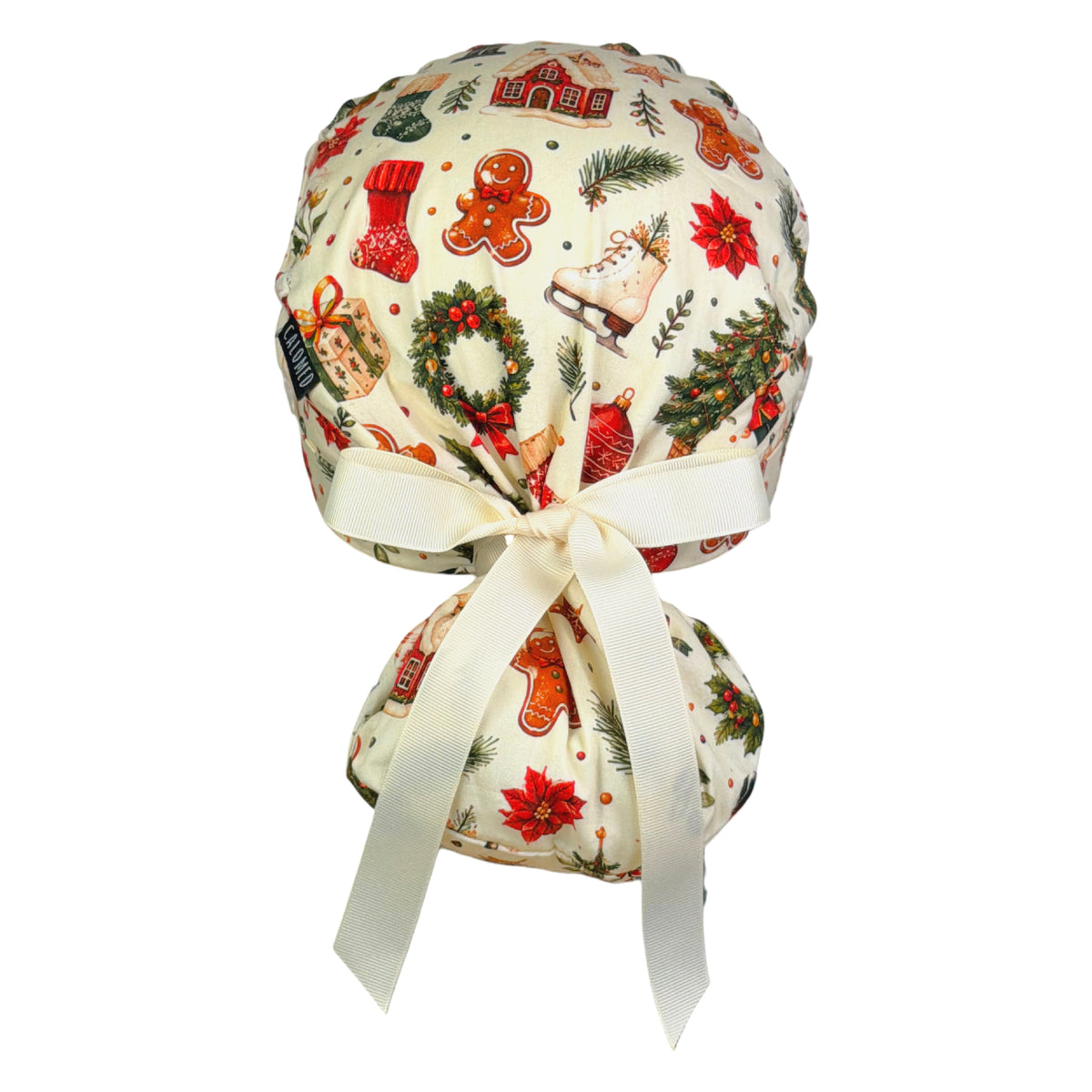 Christmas Keepsakes Ponytail Scrub Cap