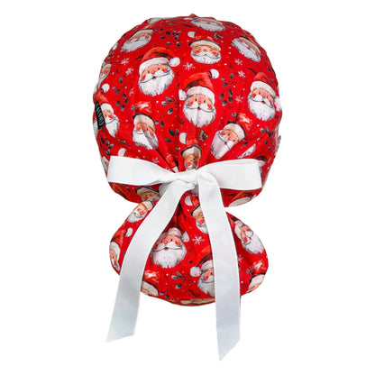 Jolly Santa Ponytail Scrub Cap