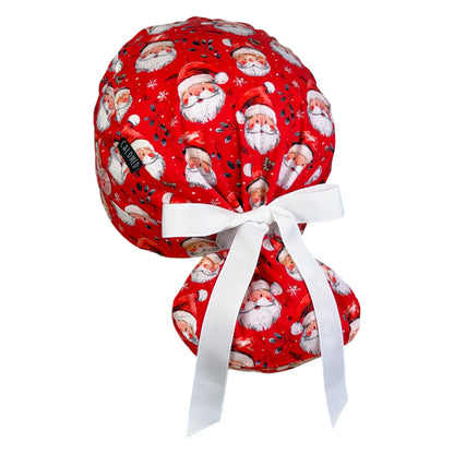 Jolly Santa Ponytail Scrub Cap