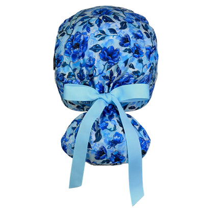 Royal Bloom Ponytail Scrub Cap