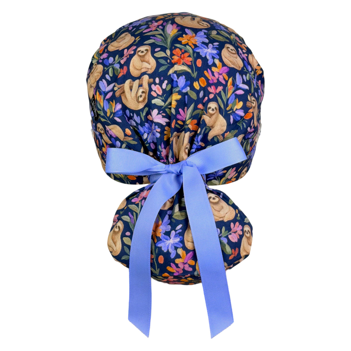 Sloth Serenity Ponytail Scrub Cap