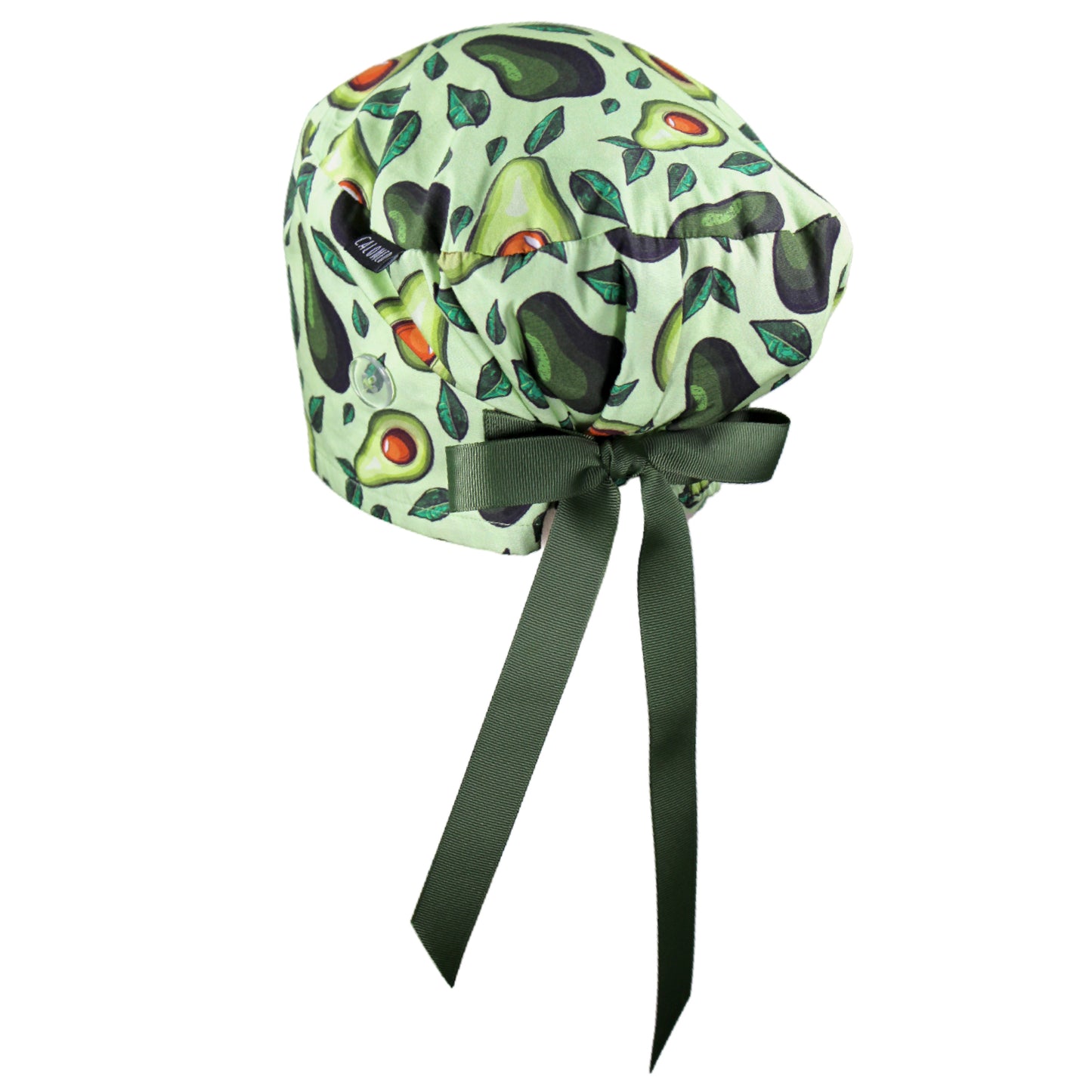 Avocado and Leaves Euro Scrub Cap - 100% Cotton