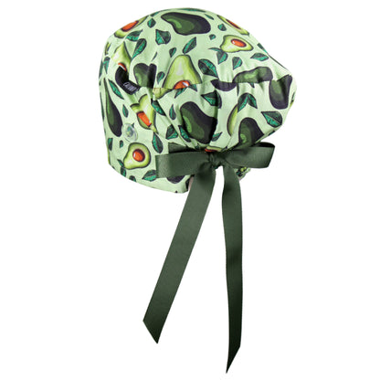 Avocado and Leaves Euro Scrub Cap - 100% Cotton