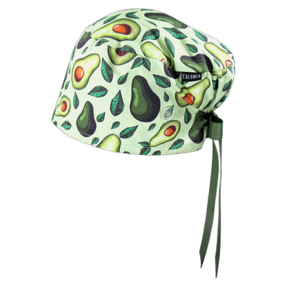Avocado and Leaves Euro Scrub Cap - 100% Cotton