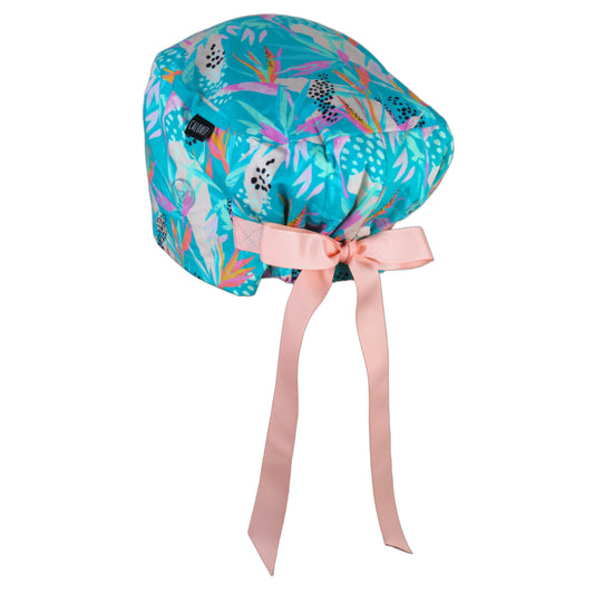 Birds of Paradise Euro Scrub Cap - 100% Cotton