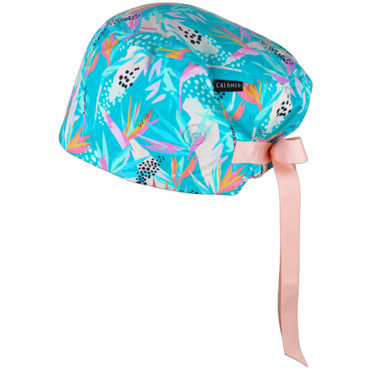Birds of Paradise Euro Scrub Cap - 100% Cotton