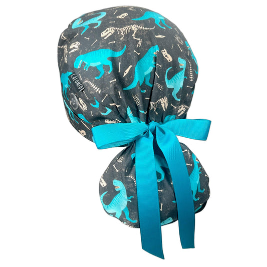 Blue Dinosaurs on Gray