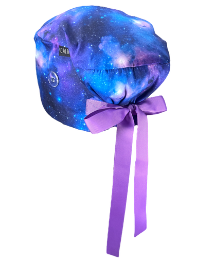 Blue Space with Purple Clouds Euro Scrub Cap - 100% Cotton